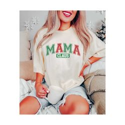 trendy mama claus png, retro christmas png, trendy christmas png, retro mama christmas, varsity christmas, mama christma