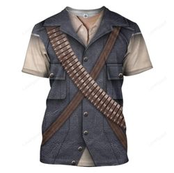 authentic john marston short sleeve shirt: 3d tshirt apparel for cosplay