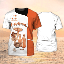 stylish hairdresser shirt: custom 3d tshirt for hairstylists hair salon uniform