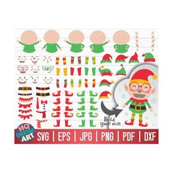 Build your own Christmas elf kit SVG / Cricut / Silhouette Studio / Cut File / Clipart / Printable | Vector