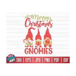 Merry Christmas Gnomies SVG / Christmas Gnome Quote SVG / Cricut / Silhouette Studio / Cut File / Clipart | Printable |