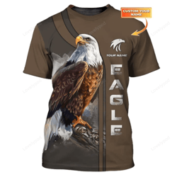 customizable eagle 3d printed t-shirt - full size unisex short sleeves