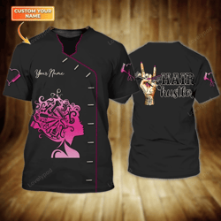 personalized hair hustler 3d t-shirt: unique hair stylist tools gift for women at barber shops