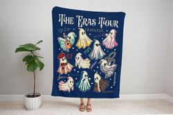 custom halloween ghost swiftie blanket, swiftie blanket, the eras tour, fan concert blanket, gift for her, personalized