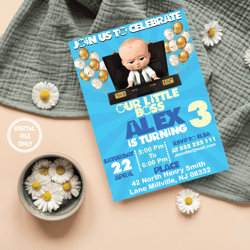 personalized file editable baby boss boy birthday invitation | boss baby party invitation | printable | invite instant d
