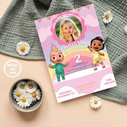 personalized file coco baby birthday invitation | custom coco invitation | coco watermelon | nursery rhymes | photo invi