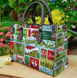 grinch leather bag,grinch women bags and purses,grinch lovers handbag