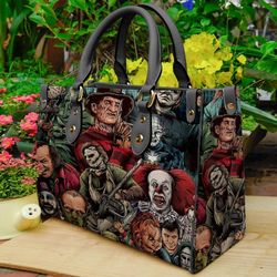 halloween horror characters leather bag purses for women,halloween bags and purses,handmade bag