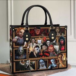 halloween horror movies characters leather bag, halloween women bag,halloween women bags and purses