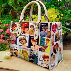 i love lucy sitcom women leather hand bag, i love lucy lover handbag, woman handbag