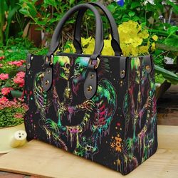 melting skull women leather bag handbag,melting skull woman handbag,melting skull women bag and purses