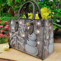 snowman merry christmas women leather bag,christmas woman handbag,christmas women bag and purses