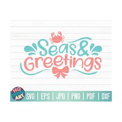 Seas and greeting SVG / Tropical Christmas svg / Christmas in July svg / Summer Christmas svg / Cricut / Silhouette Stud