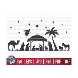 Christmas Nativity Scene SVG / Nativity Set SVG / Cricut / Silhouette Studio / Cut File / Clipart | Printable | Vector |