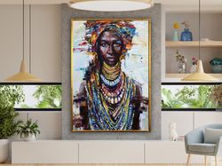 african woman art, african woman canvas, african american beauty, ethnic print,ethnic poster, wall art canvas design, fr