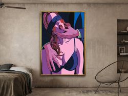 erotic couple canvas, couples wall art, pop art canvas, petting wall art, impulse canvas art for bedroom, canvas designf