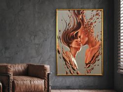 love wall art, love canvas print, love canvas art, couple wall art, couple poster, wall art canvas design, framed canvas