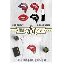 lips svg bundle, american flag lips svg, kissing lips cut file, bleeding lips, pomade clip art, files for cricut silhoue