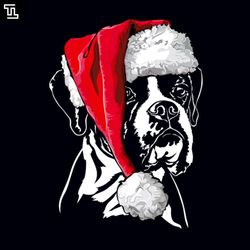 boxer dog santa christmas dog, christmas png download