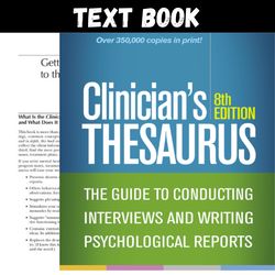 clinician's thesaurus 8th edition the guide to conducting interviews and writing psychological reports eighth edition