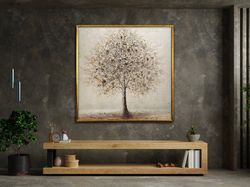 bronze tree canvas print,luxury tree wall print, brown tree art, tree poster, wall art canvas design, framed canvas read