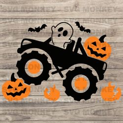 Halloween Monster Truck Svg, Pumpkin Truck Svg, Boy Halloween Svg, Dxf, Eps, Png, Kids, Fall Cut Files,  SVG EPS DXF PNG