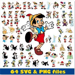 pinocchio svg png bundle, pinocchio disney bundle svg cricut, disney bundle png, pinocchio clipart vector svg png