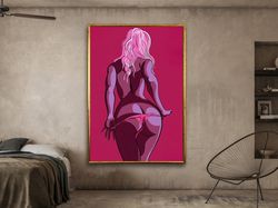 woman's back canvas,sexual nude perverse art,girl ass in vivid, living room canvas,bedroom sex room poster,canvas design