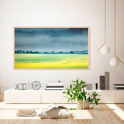 samsung frame tv art abstract watercolor field landscape tv wall art abstract modern paint wall art digital art