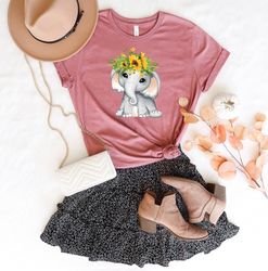 elephant shirt, cute elephant t shirt, elephant gift, elephant lover gift, wildlife mammal, animal lover tees, elephant