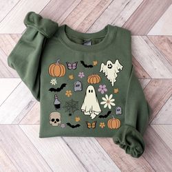 Halloween Sweatshirt, Womens Trendy Halloween Shirt, Witch Halloween Graphic Shirt, Spooky Halloween Shirt, Ghost Shirt,