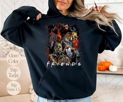 Horror Characters Friends Sweatshirt, Halloween Horror Characters Sweatshirt, Friends Halloween Shirt, Horror Movie Char