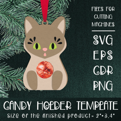 baby cat | christmas ornament | candy holder template svg | sucker holder paper craft