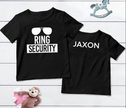 ring security shirt, custom ring security boys t-shirt, bridal party shirts, ring bearer shirt, custom ring security tee