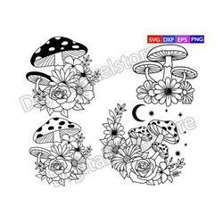 floral mushroom svg,flower mushroom svg,magical mushroom svg,celestial mushroom svg,mushroom shirt svg,mushroom svg,png,