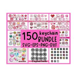 150 keychain bundle svg,keychain svg,mom keychain,teacher keychain,circle patterns svg,valentines keychain,round pattern