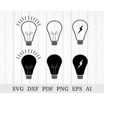 light bulb svg, lightbulb svg, light bulb vector, light bulb clipart, bulb svg, idea svg, cricut & silhouette, dxf, ai,