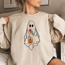 vintage halloween sweatshirt, ghost halloween shirt for women, fall shirts, halloween sweater