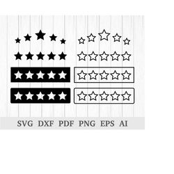 five star svg , five stars svg, stars svg, ratings svg, feedback svg, review svg, cricut & silhouette, vinyl, dxf, ai, p