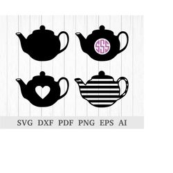 teapot svg, tea kettle svg, teapot clipart, kitchen svg, teapot silhouette, kettle svg, tea svg, cricut & silhouette,dxf