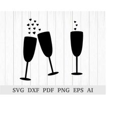 champagne glasses svg, cheers svg, champagne svg, champagne flutes svg, valentine svg, celebration svg, toast svg, cricu