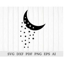 celestial svg, crescent moon svg cutting file, moon star svg, moon and stars svg,cricut & silhouette, vinyl, dxf, ai, pd