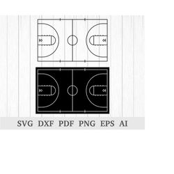Basketball Court SVG, Basketball SVG, Basketball Court Clipart, Basketball Court Vector, cutting files, cricut & silhoue