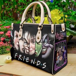 villians f-r-i-e-n-d-s leather handbag, tv shows leather handbag, singer handbag