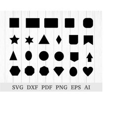 basic shapes svg, basic shapes clipart, basic shapes vector, basic shapes clip art, cricut & silhouette, dxf, ai, pdf, p