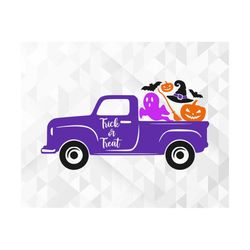 halloween truck svg, halloween svg, fall svg, happy halloween svg, ghost svg, bat svg, pumpkin svg, broom svg, cut files