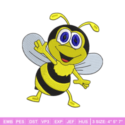 bee cartoon embroidery design, bee embroidery, embroidery file, embroidery shirt, emb design, digital download