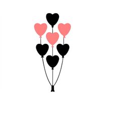heart balloons svg vector, heart balloons cutting image, heart balloons clipart svg, heart balloons svg clipart