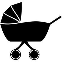 stroller svg baby carriage svg stroller silhouette cutting file clipart svg dxf png art cnc laser cut file tshirt vector