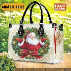 christmas santa claus women leather bag handbag,christmas woman handbag,christmas women bag and purses